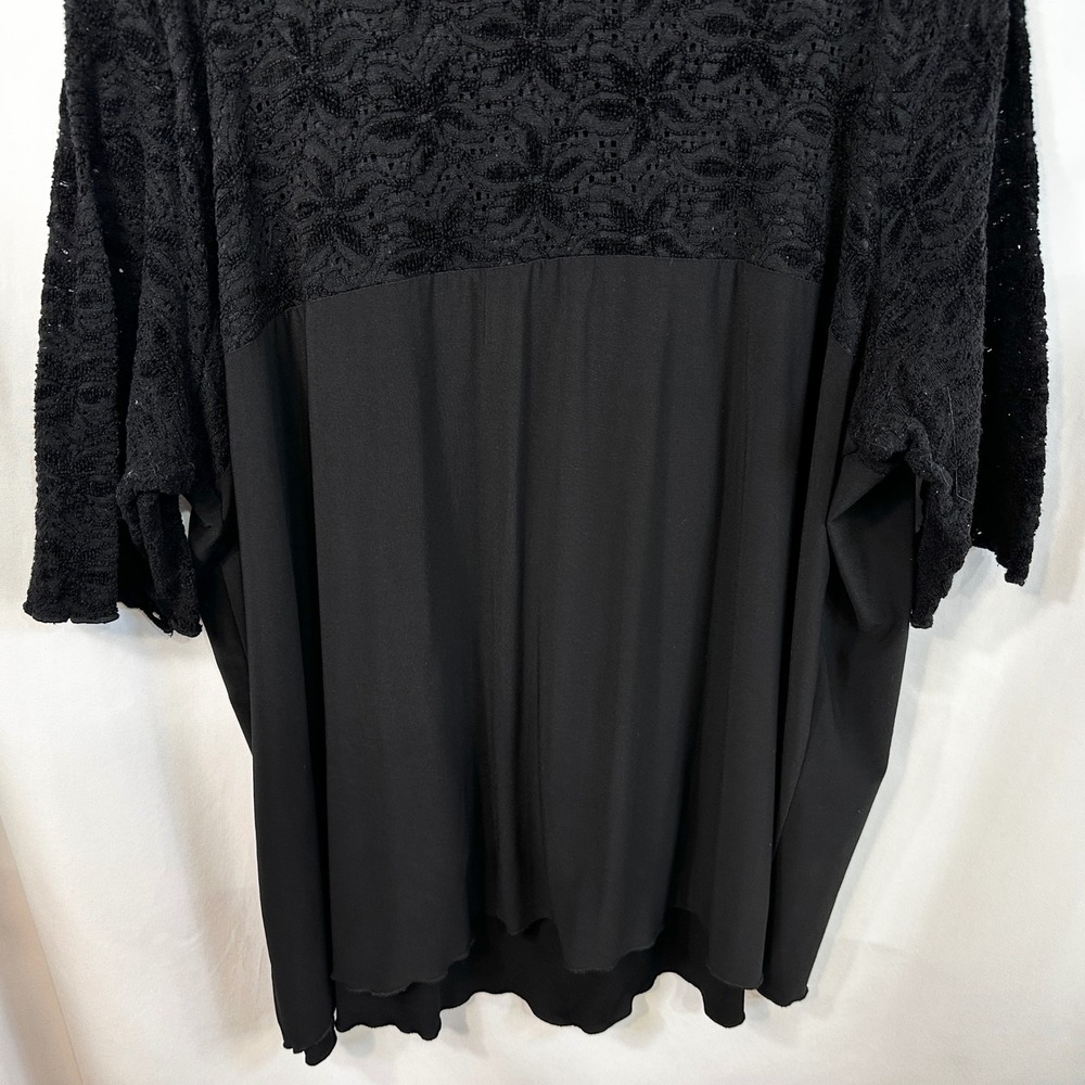 Maggie Barnes 22/24W Top Black Lace Yoke Whimsigoth Witchy Goth Grunge 1154 - Picture 6 of 7
